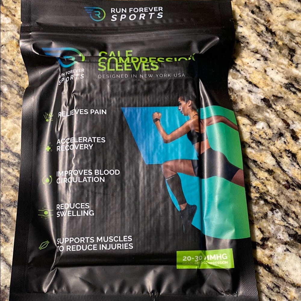 Calf Compression Sleeves - Black and Blue